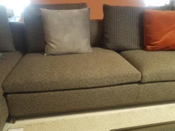 B&B Italia Ecksofas|Ecksofa Michel Club Stoff Laveno Schiefer Grau Gestell Metall Schwarz Lackiert