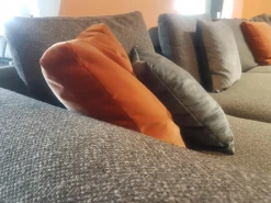 B&B Italia Ecksofas|Ecksofa Michel Club Stoff Laveno Schiefer Grau Gestell Metall Schwarz Lackiert