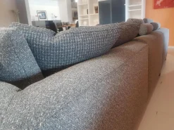 B&B Italia Ecksofas|Ecksofa Michel Club Stoff Laveno Schiefer Grau Gestell Metall Schwarz Lackiert