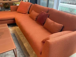 Rolf Benz Ecksofas|Ecksofa Mioko Stoff 24 Kupferbraun mit 5 Kissen