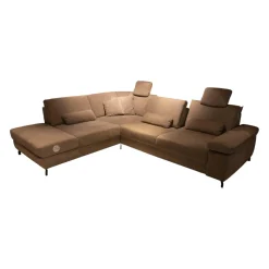 Modulmaster Ecksofas|Ecksofa MM MP1179 Stoff Longlife Easy Desert Grau Füße Metall Schwarz Mit Kissen