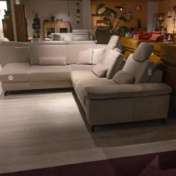 Modulmaster Ecksofas|Ecksofa MM MP1179 Stoff Longlife Easy Desert Grau Füße Metall Schwarz Mit Kissen