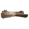 Polinova Ecksofas|Ecksofa MM PN1102 Leder Torro Granit Grau Beige Füße Aluminium