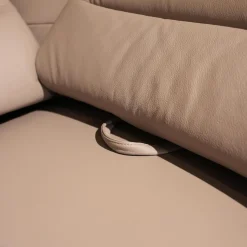 Polinova Ecksofas|Ecksofa MM PN1102 Leder Torro Granit Grau Beige Füße Aluminium