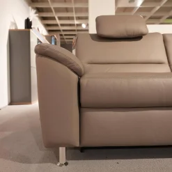 Polinova Ecksofas|Ecksofa MM PN1102 Leder Torro Granit Grau Beige Füße Aluminium