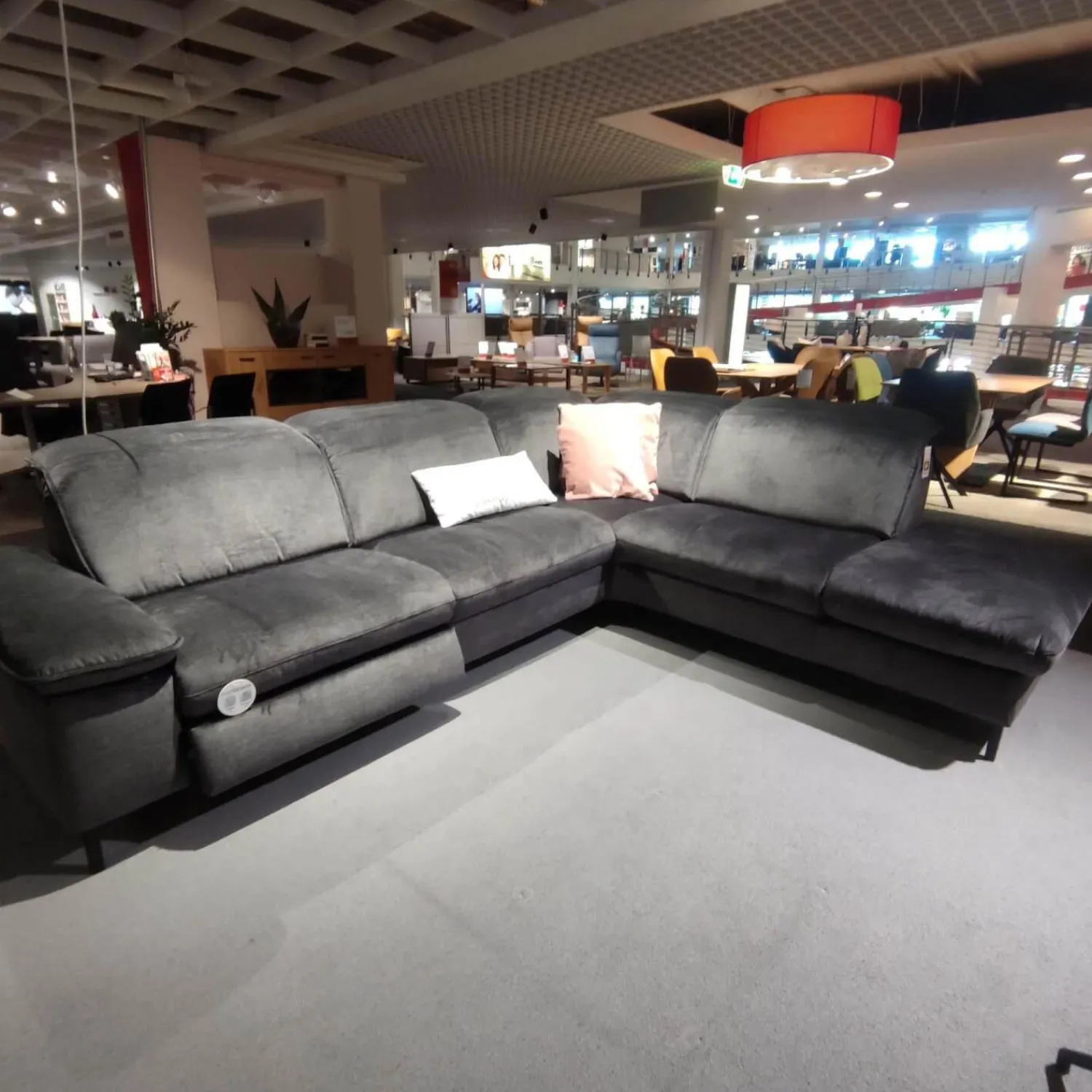 Modulmaster Ecksofas|Ecksofa MM-ZE1137 Stoffbezug Joyce Anthrazit Füße Metall Schwarz Mit Elektrischer Relaxfunktion