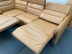 Stressless Ecksofas|Ecksofa Modell Emily iLeder Cori Farbe Caramel Metall Armlehne Chrom mit Power Funktionen