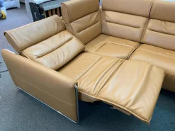 Stressless Ecksofas|Ecksofa Modell Emily iLeder Cori Farbe Caramel Metall Armlehne Chrom mit Power Funktionen