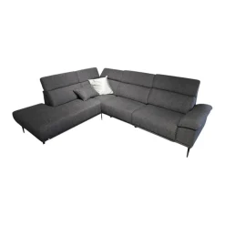 Dietsch Ecksofas|Ecksofa Moon Stoff Sneak 67 Anthrazit Füße Metall Schwarz Matt Mit Elektrischer Wallfree Relaxfunktion