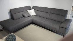 Dietsch Ecksofas|Ecksofa Moon Stoff Sneak 67 Anthrazit Füße Metall Schwarz Matt Mit Elektrischer Wallfree Relaxfunktion