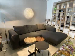 COR Ecksofas|Ecksofa Moss Stoff 80 Dunkelgrau Füße Schwarz