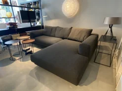 COR Ecksofas|Ecksofa Moss Stoff 80 Dunkelgrau Füße Schwarz