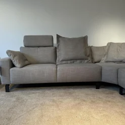 Musterring Ecksofas|Ecksofa MR 4530 Bezug Stoff Picasso Taupe Grau Metallfuß 192 Schwarz Inklusive Kopfstütze Und Kissen