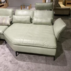 Musterring Ecksofas|Ecksofa MR 2340 Leder Z7433 Green Tea Grün Metallfuß Schwarz mit Funktionen