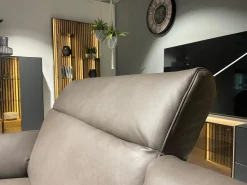 Rom Ecksofas|Ecksofa MR 9120 R Leder Kenia Grey Grau Füße 01BL Black Schwarz