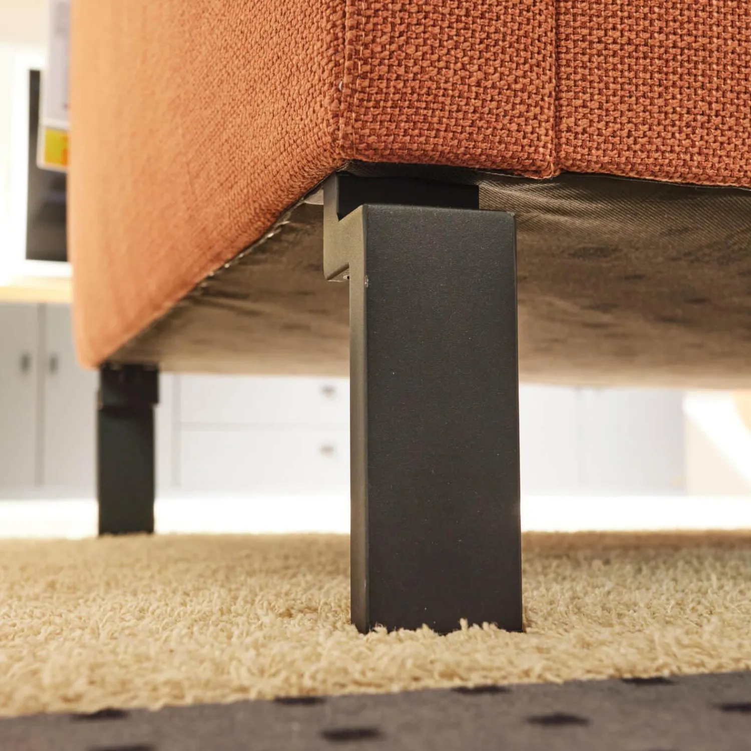 Musterring Ecksofas|Ecksofa MR 4530 Stoff Picasso Peach Orange Rot Metallfuß Schwarz Matt Mit Kissen Inklusive 2 Kopfstützen XL