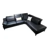 Musterring Ecksofas|Ecksofa MR9120 Leder Montana Night Schwarz Füße Metall Schwarz Inklusive Kissen