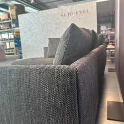 Walter Knoll Ecksofas|Ecksofa Muud Stoff Bogar 7830 Nightshade Grau Kufen Metall Matt Schwarz Pulverbeschichtet Mit Hocker