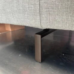 Walter Knoll Ecksofas|Ecksofa Muud Stoff Canto Pearl Beige Kufen Metall Matt Schwarz Pulverbeschichtet Mit Stoppgleitern