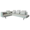 Walter Knoll Ecksofas|Ecksofa Muud Stoff Carré 7823 Moonlight Creme Kufen Metall Matt Schwarz Pulverbeschichtet Mit Filzgleitern