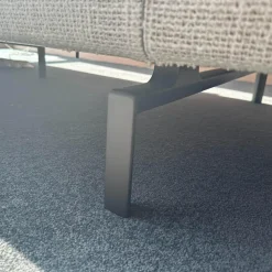 Walter Knoll Ecksofas|Ecksofa Muud Stoff Weave 7757 Pearl Gestell Schwarz Nackenrolle Leder Paco Black Schwarz