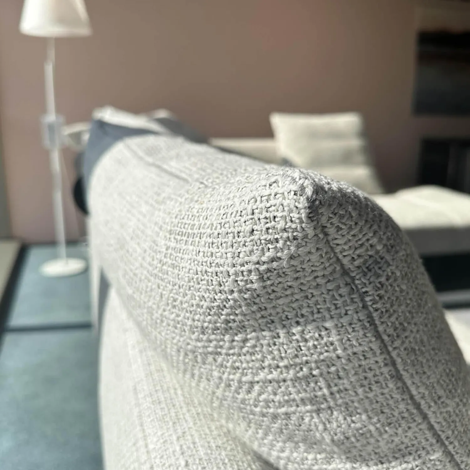 Walter Knoll Ecksofas|Ecksofa Muud Stoff Weave 7757 Pearl Gestell Schwarz Nackenrolle Leder Paco Black Schwarz