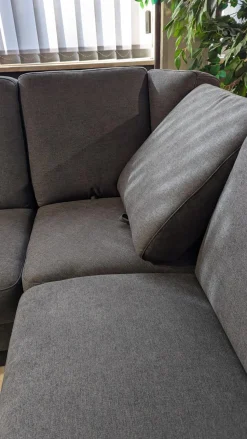 Arco Ecksofas|Ecksofa Nassau Stoff Denise Grau 5697.026 Füße Chrom