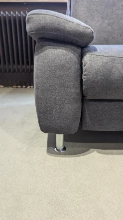 Arco Ecksofas|Ecksofa Nassau Stoff Denise Grau 5697.026 Füße Chrom