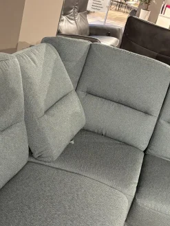 Arco Ecksofas|Ecksofa Nassau Stoff Q2 Melite Gletscher Grün Grau Fuß Eiche Geölt