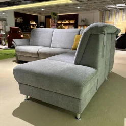 Arco Ecksofas|Ecksofa Neapel Stoff 5802 084 Quarz Hellgrau Federkern Füße Metall Mit Dekokissen