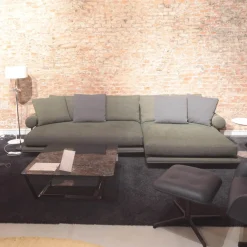 B&B Italia Ecksofas|Ecksofa Noonu Stoff Sara Olivgrün 2625435 Grün Gestell Hartzinn Lackiert Mit Kissen