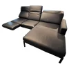 Contur Ecksofas|Ecksofa Noto Leder Schwarz PG L50 Gestell Metall Schwarz Mit Verstellbarer Kopfstütze