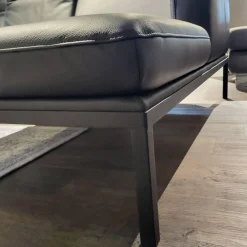 Contur Ecksofas|Ecksofa Noto Leder Schwarz PG L50 Gestell Metall Schwarz Mit Verstellbarer Kopfstütze