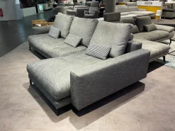 Rolf Benz Ecksofas|Ecksofa Nuvola Stoff 17 100 Dunkel Schwarz Weiß Gemustert Aluminiumgußfuß Lackiert RAL9017 Verkehrsschwarz Schwarz