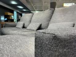 Rolf Benz Ecksofas|Ecksofa Nuvola Stoff 17 100 Dunkel Schwarz Weiß Gemustert Aluminiumgußfuß Lackiert RAL9017 Verkehrsschwarz Schwarz