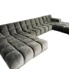 Bretz Wohnlandschaften|Ecksofas|Ecksofa Ocean 7 Stoff 66 2085 Silberschimmer Grau mit 7 Kissen