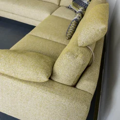 Koinor Ecksofas|Ecksofa Omega Stoff 16 Rado 32 Hellgrün Füße Eiche Geölt Inklusive Kopfstütze