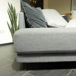 Rolf Benz Wohnlandschaften|Ecksofa Onda Stoff 14 164 Eisengrau Holzfuß Eiche Schwarz Gebeizt Inklusive Kissen