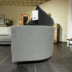 Rolf Benz Wohnlandschaften|Ecksofa Onda Stoff 14 164 Eisengrau Holzfuß Eiche Schwarz Gebeizt Inklusive Kissen