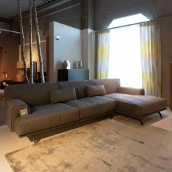 Papadatos Ecksofas|Ecksofa Paolino Stoff Grau PG E Daunenfüllung Husse Abnehmbar