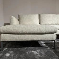 Molteni & C Ecksofas|Ecksofa Paul Stoff KH520 Kiwi Grau Grün Gestell Zinnfarbig