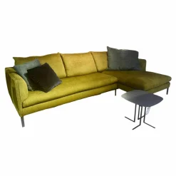 Molteni & C Ecksofas|Ecksofa Paul Stoff Wonder WG 445 Grün Gestell Metall Zinnfarbig Mit Kissen