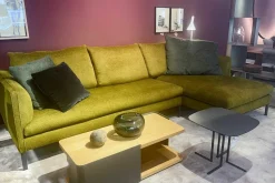 Molteni & C Ecksofas|Ecksofa Paul Stoff Wonder WG 445 Grün Gestell Metall Zinnfarbig Mit Kissen