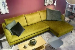 Molteni & C Ecksofas|Ecksofa Paul Stoff Wonder WG 445 Grün Gestell Metall Zinnfarbig Mit Kissen