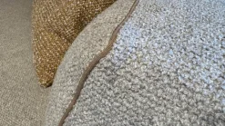 Flexform Ecksofas|Ecksofa Perry Stoff Elettra 202 Grau Keder Gros Grain 142 Grau Braun Füße Silber Inklusive Kissen