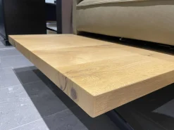 Koinor Ecksofas|Ecksofa Phoenix Leder B Toro Cactus Grün Plateau Wildeiche Furniert Gestell Aluminium Schwertkufe