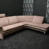 Arco Ecksofas|Ecksofa Picco Stoff Amane AC Malve Beige Braun mit Armlehnenverstellung