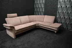 Arco Ecksofas|Ecksofa Picco Stoff Amane AC Malve Beige Braun mit Armlehnenverstellung