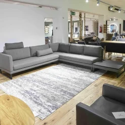 Paul Lindberg Ecksofas|Ecksofa PL Numa Stoff 10 Grau Mit Tisch Und Kissen