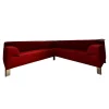 Leolux Ecksofas|Ecksofa Pode Insert Stoff Tonica 611 Rot Füße Aluminium Chrom